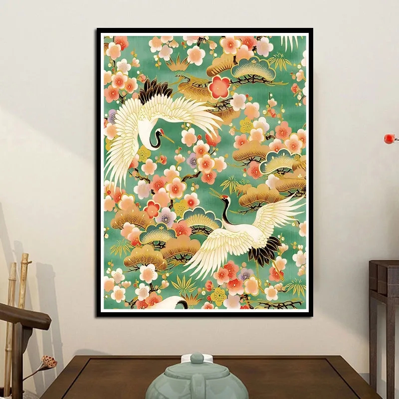 Embroidery X Stitch - ชุดงานเย็บปักถักร้อยแบบเต็มตัวลายมงกุฎแดงผ้าพิมพ์งานปักครอสติชชุดที่สมบูรณ์แบบทำมือ