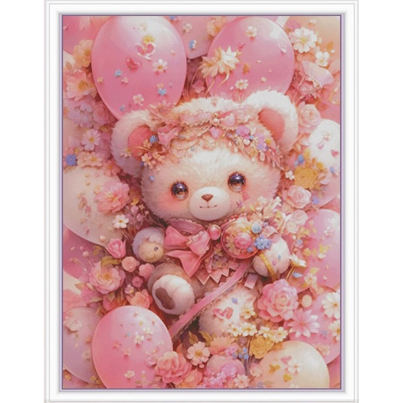 Embroidery X Stitch - ZZ3887 หมี 14CT 16CT พิมพ์บนผ้าใบ CROSS