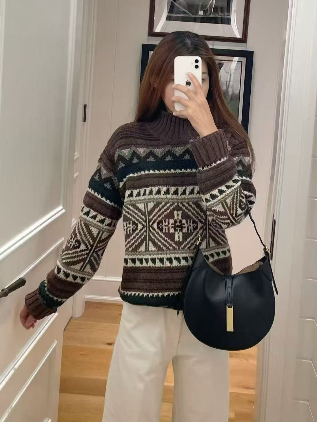 เสื้อสเวตเตอร์ถักลายดอกไม้สำหร - Embroidery Flower Pattern บทวิจารณ์และราคา