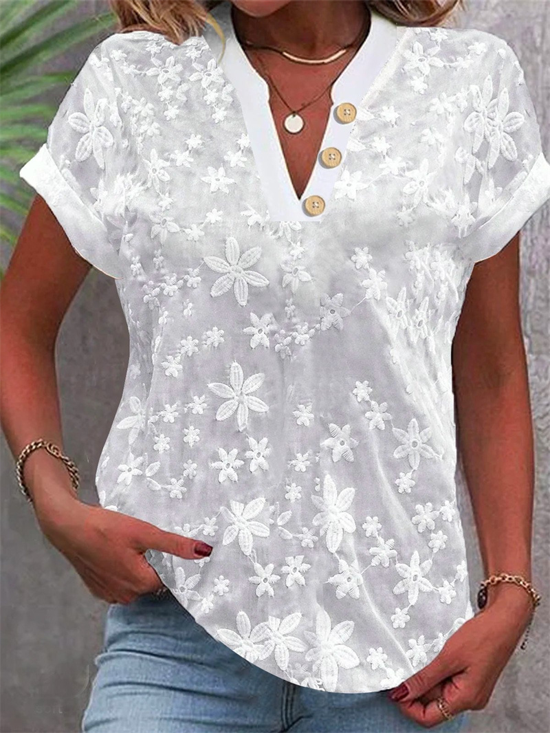 ฤดูร้อนผู้หญิงสีขาวดอกไม้เย็บป - Embroidery Uniforms บทวิจารณ์และราคา