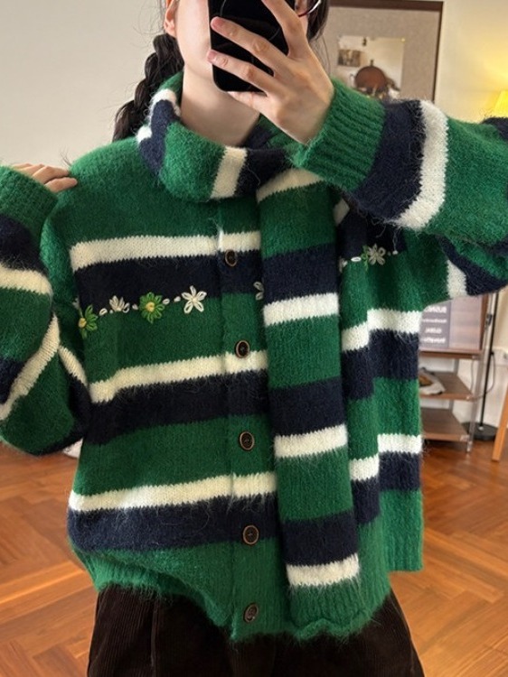 เสื้อคาร์ดิแกนถักทรงหลวมสไตล์เ - Embroidery Online Designs บทวิจารณ์และราคา