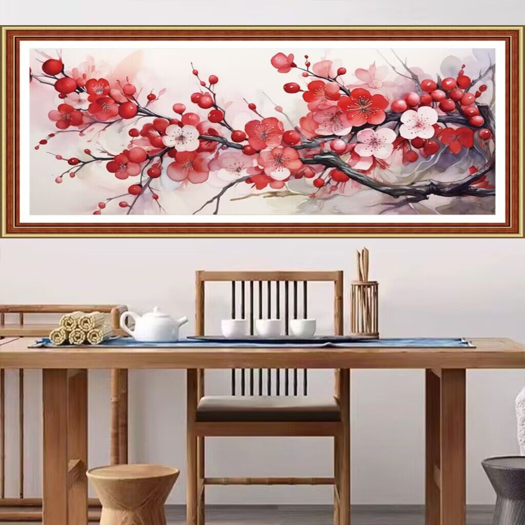 ชุดพิมพ์ลายดอกไม้สีแดงเย็บปักถ - Embroidery X Stitch บทวิจารณ์และราคา