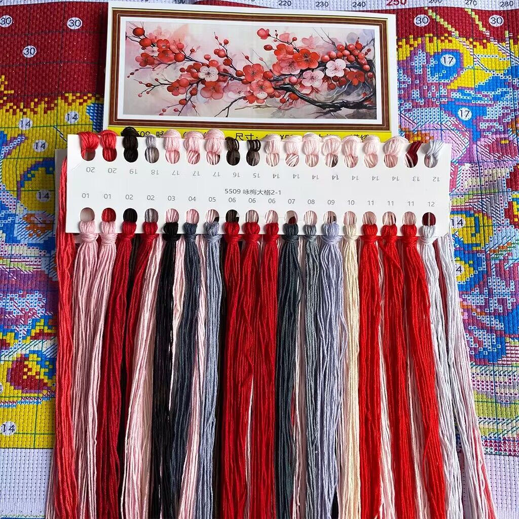ชุดพิมพ์ลายดอกไม้สีแดงเย็บปักถ - Embroidery X Stitch บทวิจารณ์และราคา