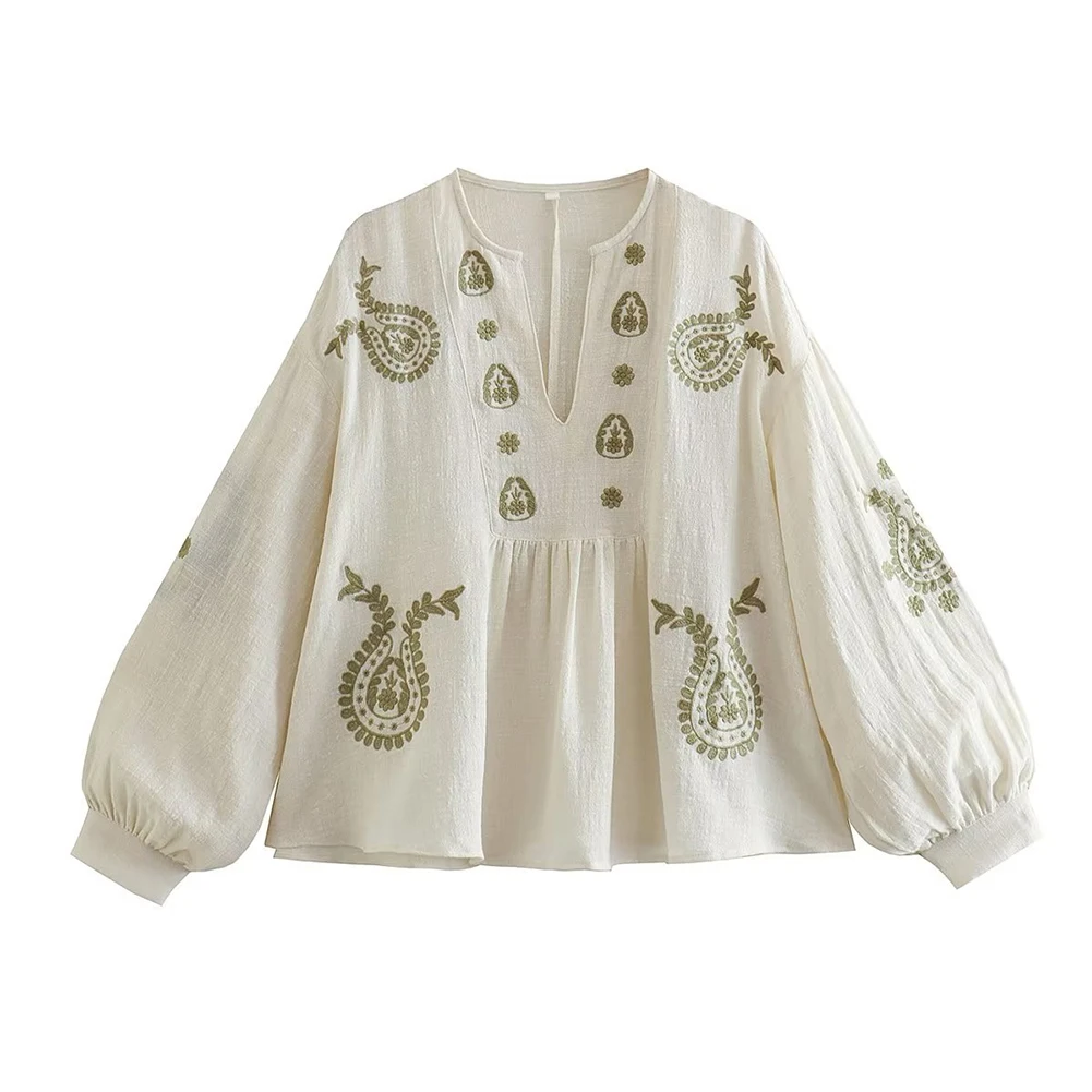 สตรีใหม่หลวมผ้าฝ้ายเย็บปักถักร - Embroidery Uniforms บทวิจารณ์และราคา