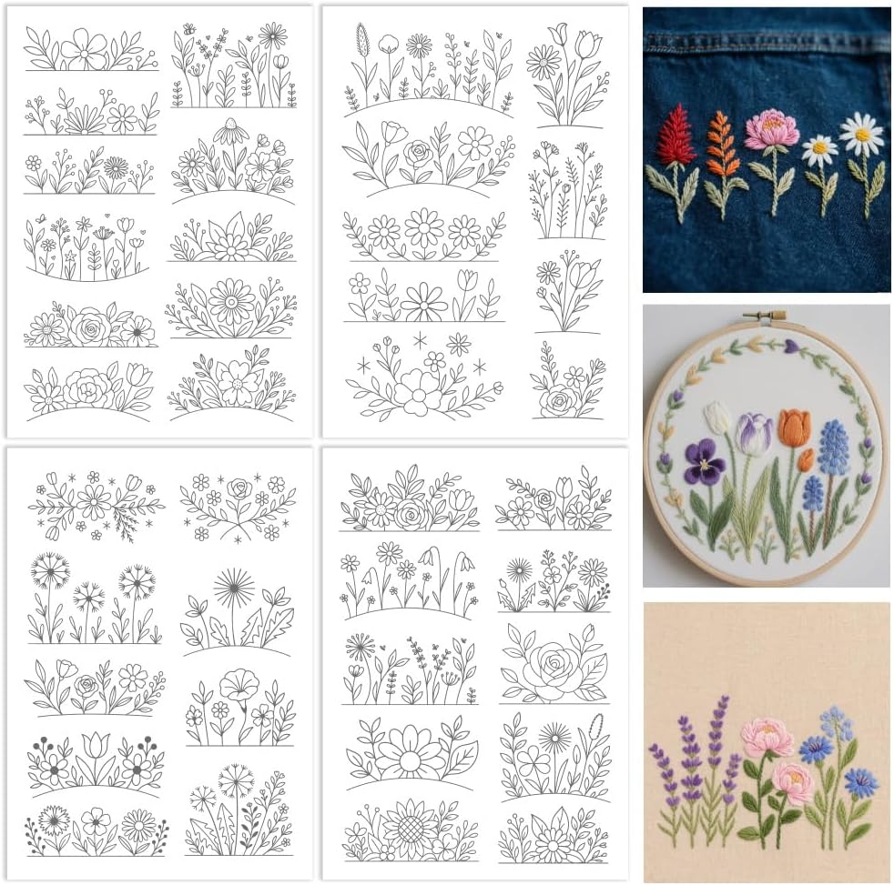 กระดาษรองปักลายดอกไม้แบบละลายน - Embroidery Paper บทวิจารณ์และราคา
