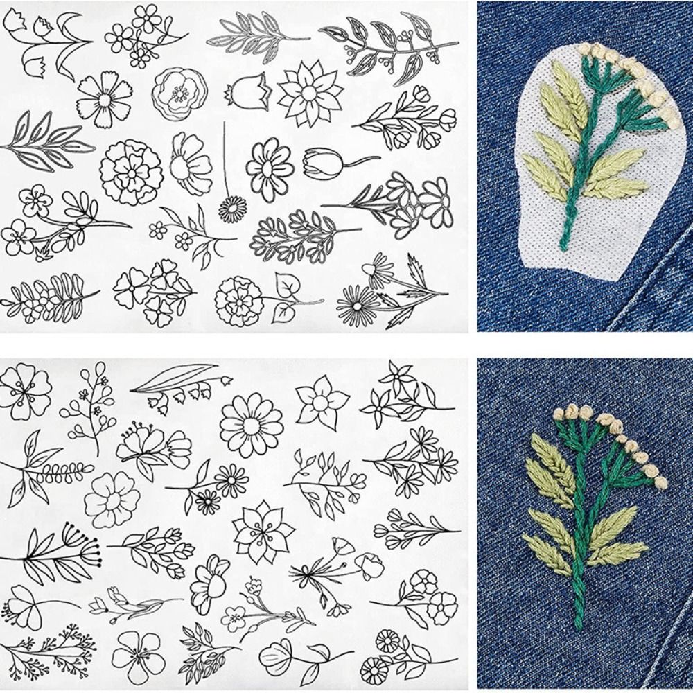 กระดาษเย็บปักถักร้อยแบบสร้างสร - Embroidery Flower Pattern บทวิจารณ์และราคา