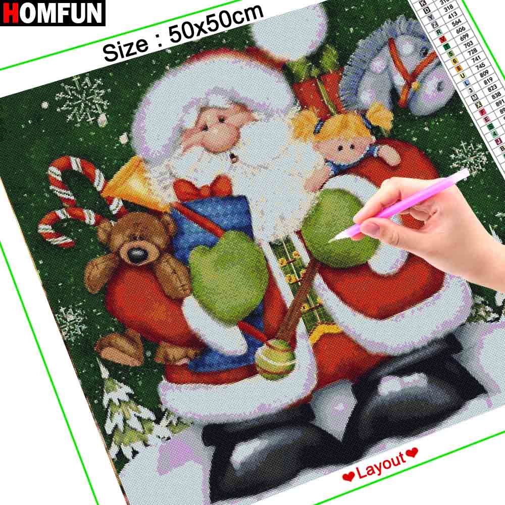 HOMFUN เพชรจิตรกรรมสแควร์/รอบเ - Embroidery Cross Stitch Patterns บทวิจารณ์และราคา