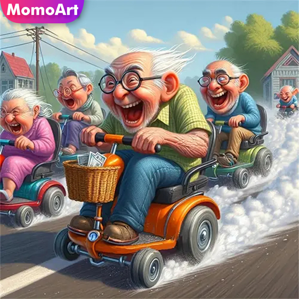 Momoart 5D DIY เพชรโมเสค Old M - Embroidery Cross Stitch Patterns บทวิจารณ์และราคา
