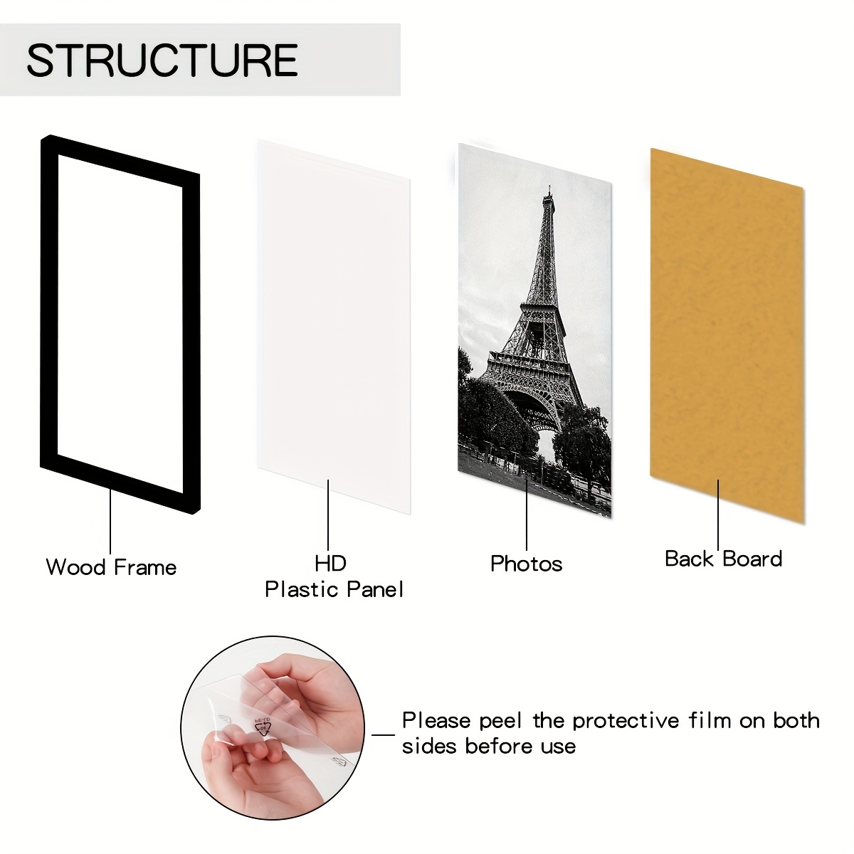 กรอบรูปไม้สีดำขนาด A4 ชุด 5 ชิ - Frame Display Wood บทวิจารณ์และราคา