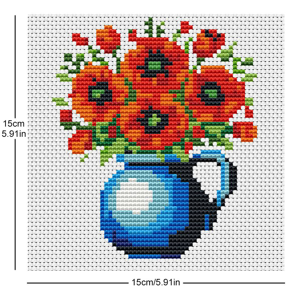 ชุดปักครอสติชลายแจกันดอกไม้ขนา - Embroidery X Stitch บทวิจารณ์และราคา