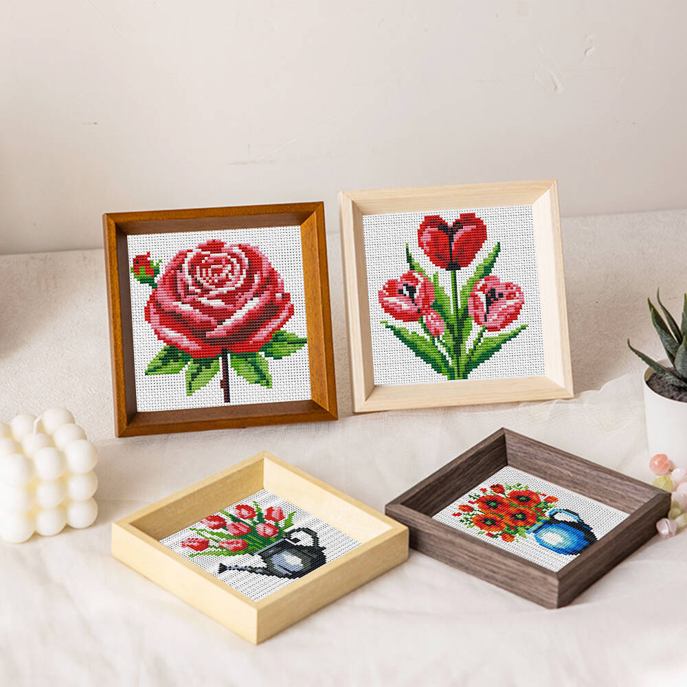 ชุดปักครอสติชลายแจกันดอกไม้ขนา - Embroidery X Stitch บทวิจารณ์และราคา