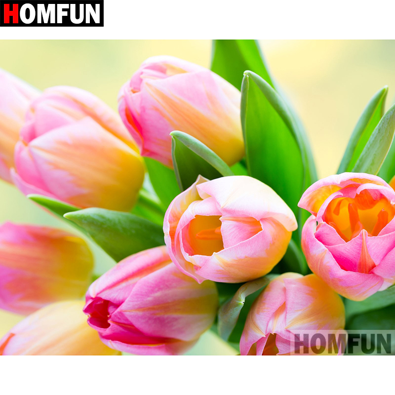 HOMFUN Rhinestone ภาพวาดคริสตั - Embroidery Cross Stitch Patterns บทวิจารณ์และราคา