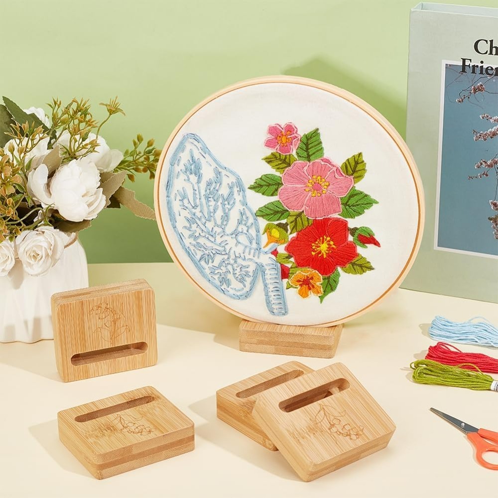 ขาตั้งวงแหวนปักผ้ารูปสี่เหลี่ย - Embroidery Flower Pattern บทวิจารณ์และราคา